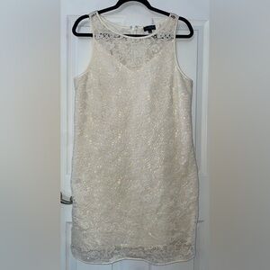 The Limited Ivory Lace Sleeveless Shift Dress
